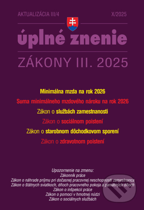 Levně Aktualizácia III/4 2025 – Zamestnanosť a sociálne poistenie - kniha z kategorie Právo sociálneho zabezpečenia