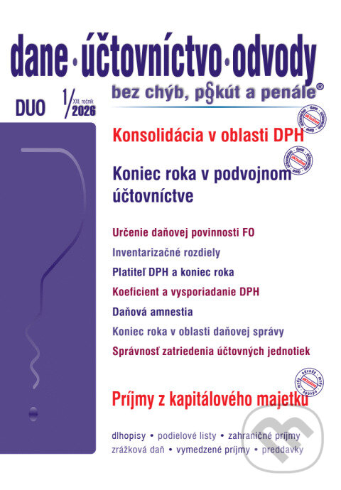 Levně DUO 1/2026 – Koniec roka v daňovej a účtovnej oblasti - kniha z kategorie Dane