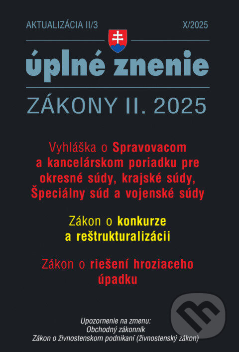 Levně Aktualizácia II/3 2025 – Konkurz a reštrukturalizácia - kniha z kategorie Trestné právo