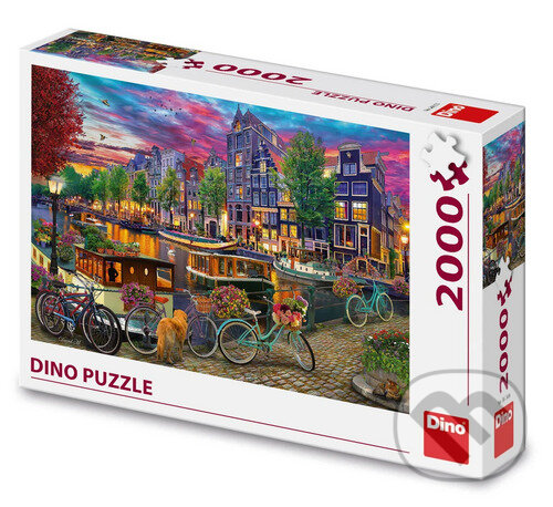 Levně Puzzle Malovaný Amsterdam - puzzle z kategorie Mestá a stavby