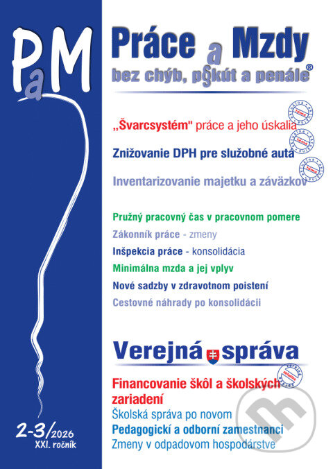 Levně PAM 2-3/2026 – Zmeny v pracovnej oblasti po konsolidácii - kniha z kategorie Pracovné právo