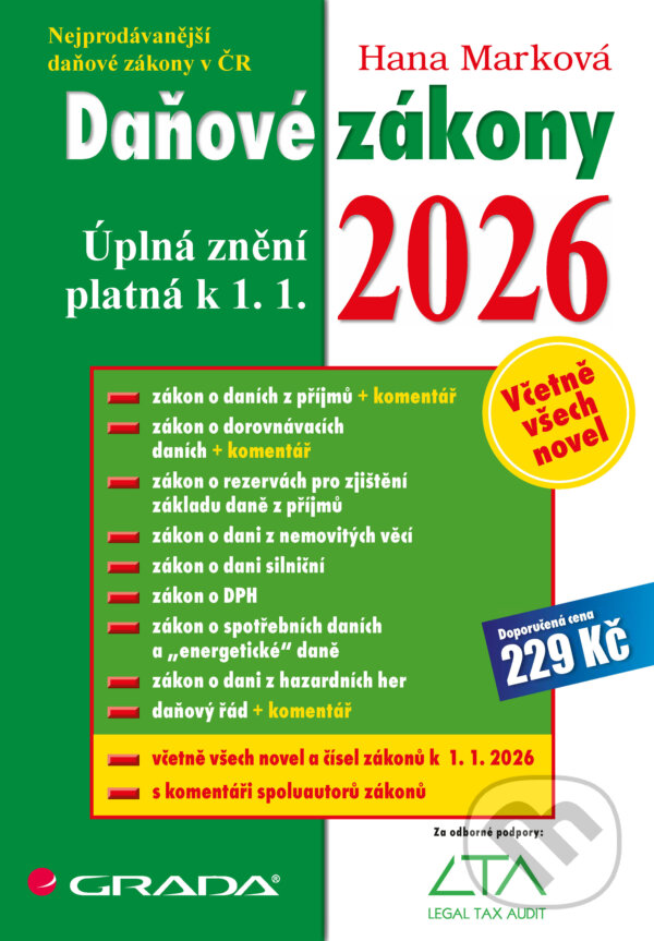 E-kniha: Daňové zákony 2026 (Hana Marková). Grada, 2026