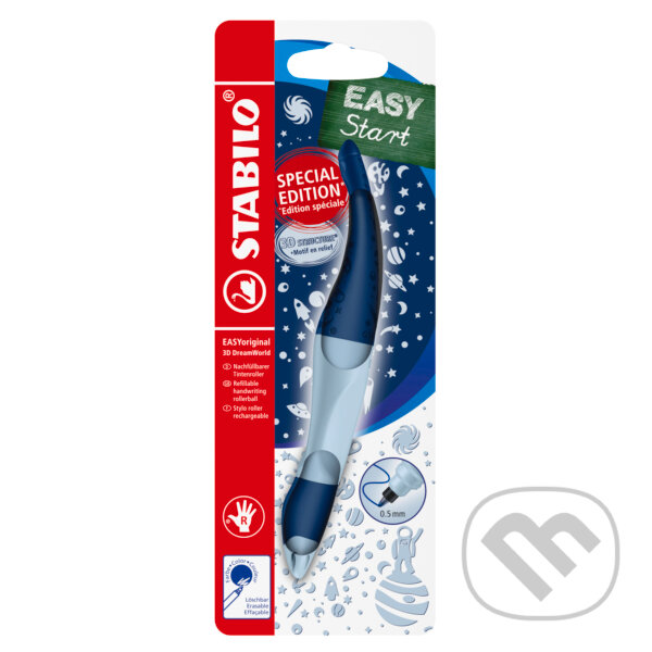 Levně Ergonomický roller pre pravákov - STABILO EASYoriginal 3D DreamWorld modrá