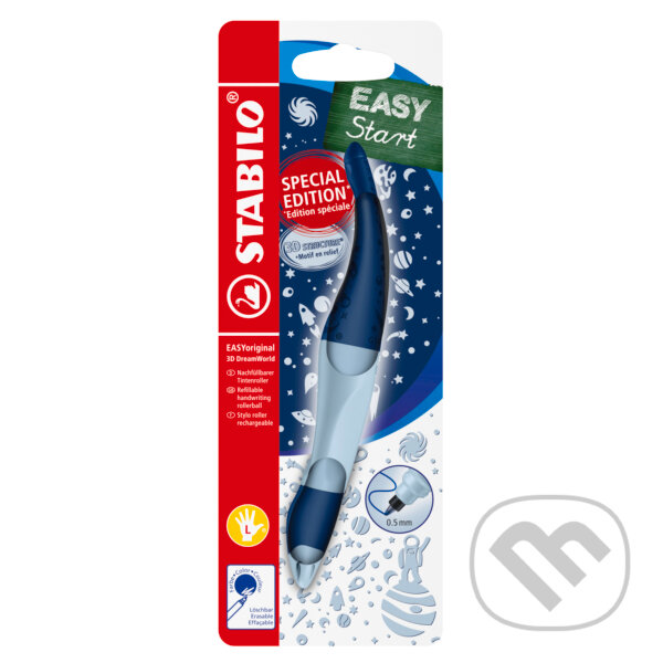 Levně Ergonomický roller pre ľavákov - STABILO EASYoriginal 3D DreamWorld modrá