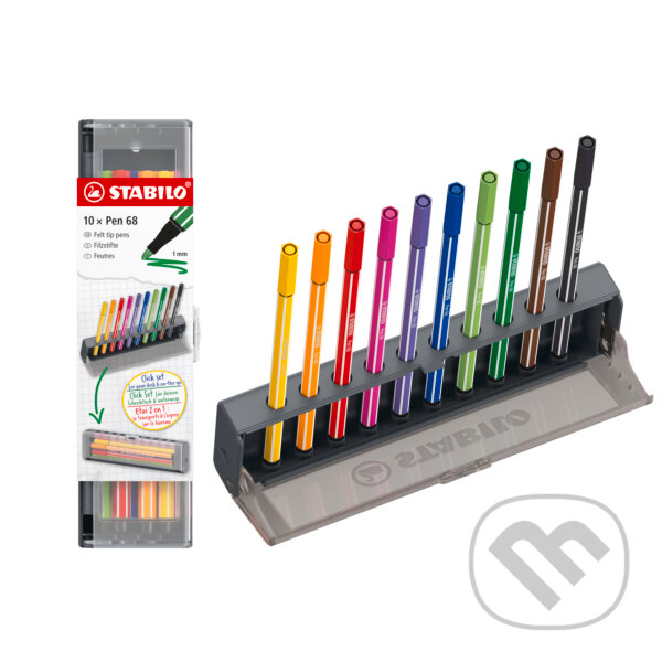 Levně Prémiová vláknová fixka - STABILO Pen 68 - 10 ks Click Set