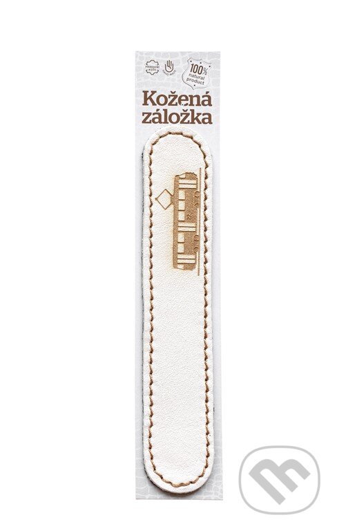 Levně Záložka obšitá Tramvaj (SK01 slonová kost)
