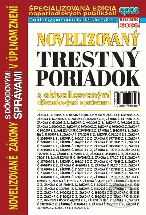 Levně Novelizovaný Trestný poriadok