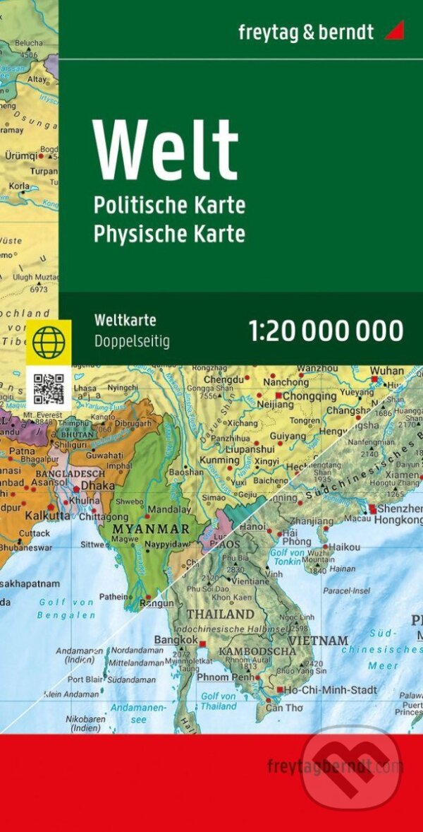 Levně Mapa světa 1:20 000 000 / politicko-fyzická mapa (složená)