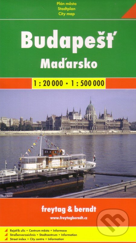 Levně Budapešť, Maďarsko 1: 20 000 1:500 000 (Plán mesta)