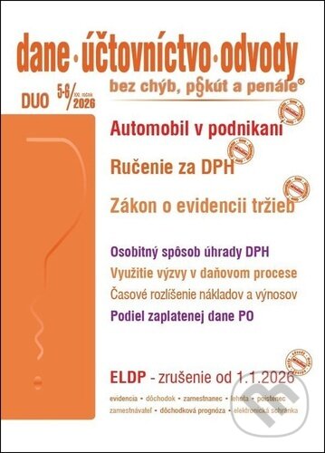 Levně DUO č. 5-6 / 2026 - Automobil v podnikaní po novom - kniha z kategorie Dane