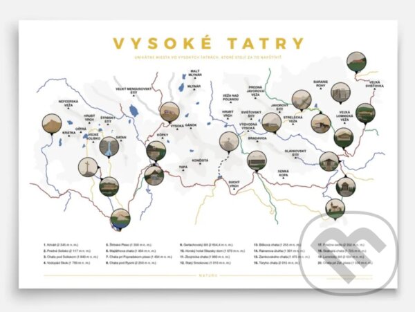 Levně Stieracia mapa Vysoké Tatry