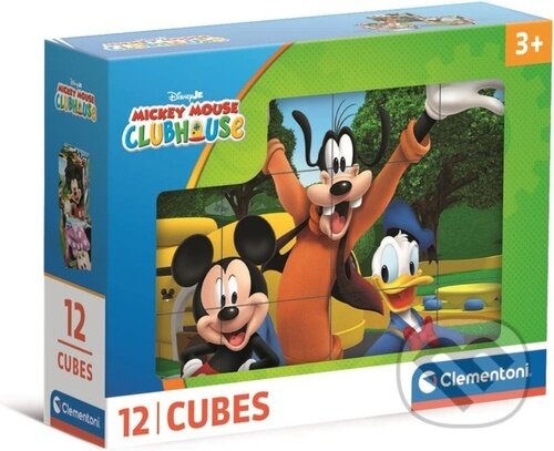 Spoločenská hra: Obrázkové kostky Mickey Mouse (12 kostek) (Clementoni). Clementoni, 2026