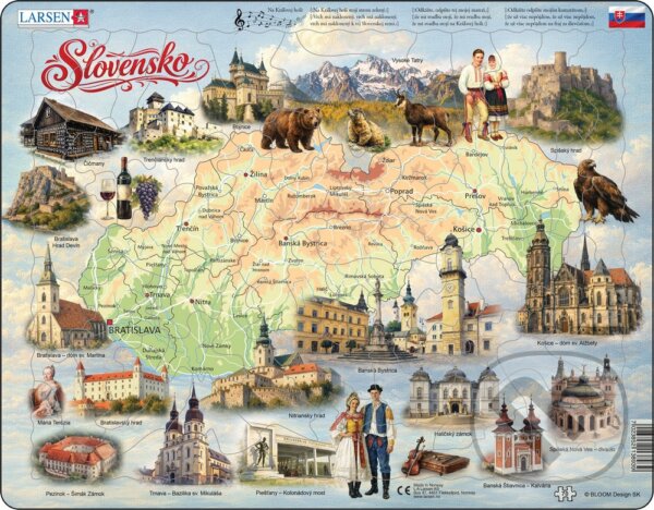 Levně Mapa Slovenska (REI162) - puzzle z kategorie Náučné puzzle
