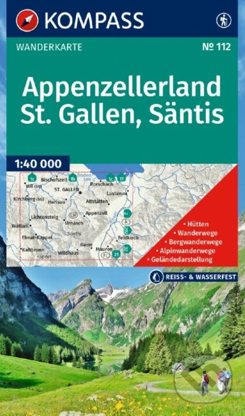 Levně 112 Appenzellerland, St. Gallen, Säntis 1: 40 000