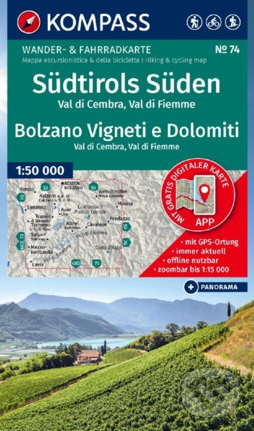 Levně Südtirols Süden, Val di Cembra, Val di Fiemme 1: 50 000