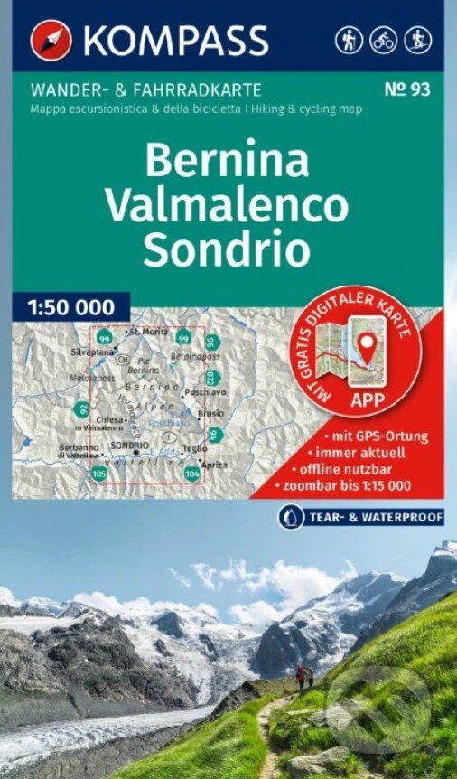 Levně Bernina, Valmelenco, Sondrio 1: 50 000