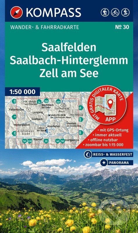 Levně 30 Saalfelden, Saalbach-Hinterglemm, Zell am See 1: 50 000