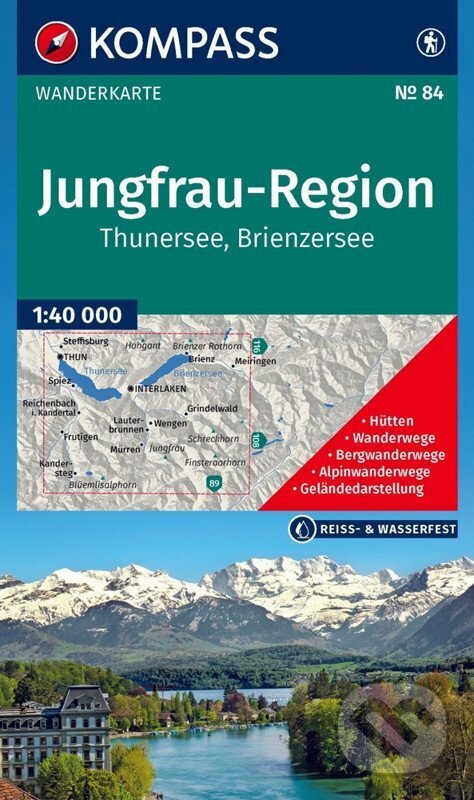 84 Jungfrau-Region, Thunersee, Brienzersee 1: 40 000