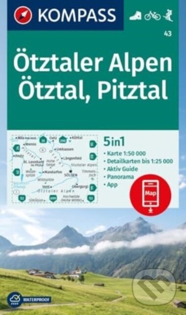 Levně Ötztaler Alpen, Ötztal, Pitztal 1: 50 000