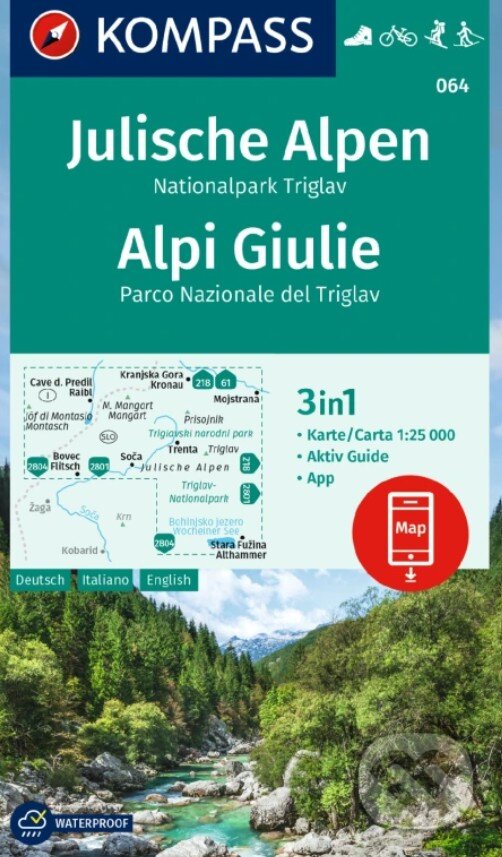 Levně Julische Alpen, Nationalpark Triglav 1: 25 000