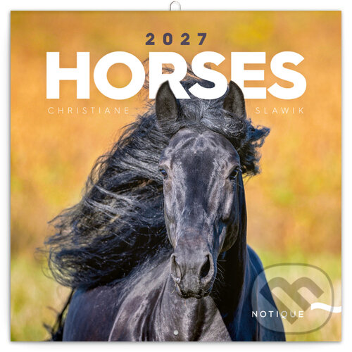 NOTIQUE Nástenný poznámkový kalendár Horses (Kone) 2027 (Notique). Notique, 2026