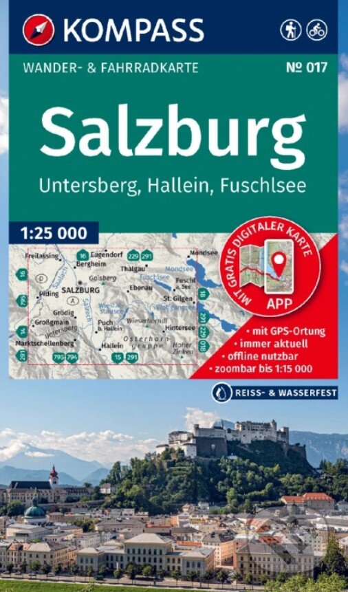 Levně Salzburg, Untersberg, Hallein, Fuschlsee 1: 25 000
