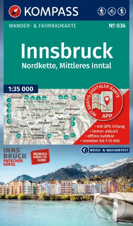 Levně 036 Innsbruck, Nordkette, Mittleres Inntal 1: 35 000