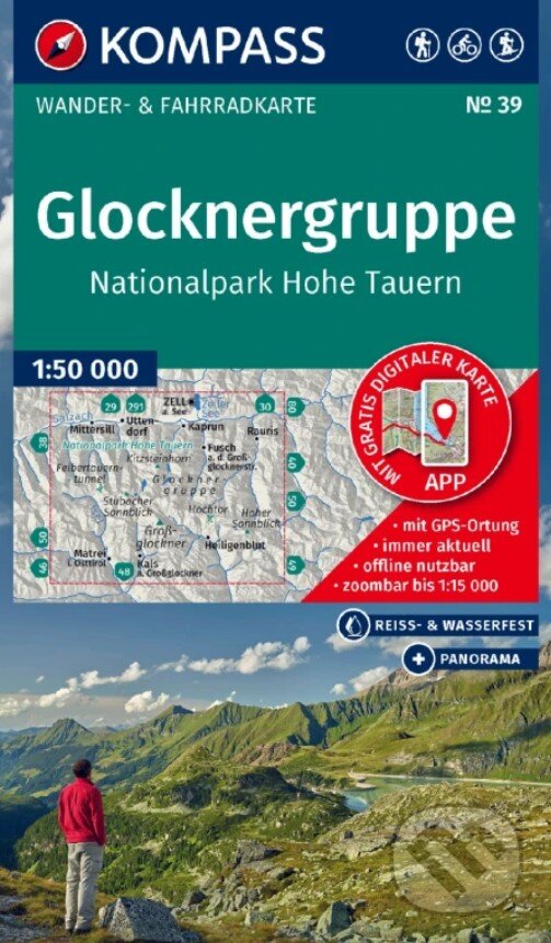 Levně 39 Glocknergruppe, Nationalpark Hohe Tauern 1: 50 000