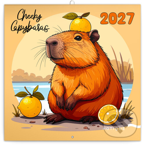NOTIQUE Nástenný poznámkový kalendár Roztopašné kapybary 2027,NOTIQUE Nástenný poznámkový kalendár Roztopašné kapybary 2027