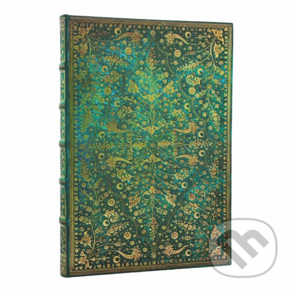 Paperblanks - zápisník Emerald Flower (grande, čistý, pevné dosky, elastické zatváranie)