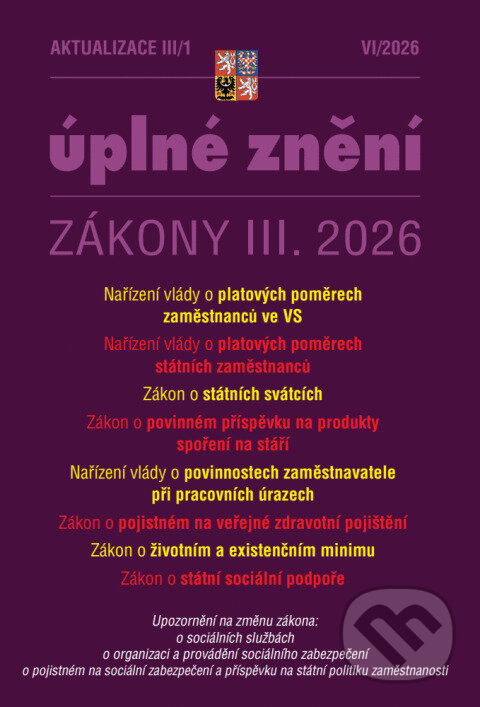 Aktualizace III/1 / 2026 - O poměrech zaměstnanců ve veřejných službách
