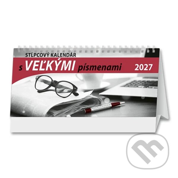 Stolový stĺpcový kalendár s veľkými písmenami 2027,Stolový stĺpcový kalendár s veľkými písmenami 2027