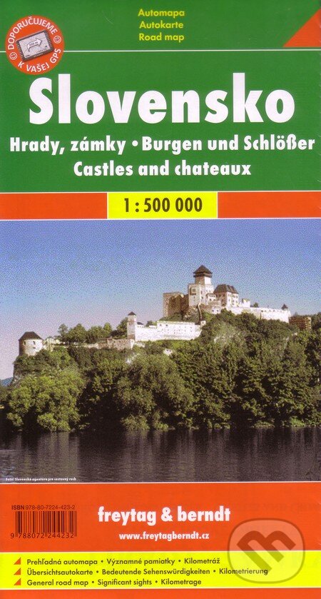 Slovensko - Hrady, zámky 1:500 000, SHOCart, 2012