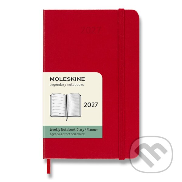 Moleskine – 12-mesačný týždenný plánovací diár 2027 (červený),Moleskine – 12-mesačný týždenný plánovací diár 2027 (červený)