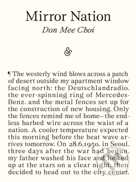 Kniha: Mirror Nation (Don Mee Choi). And Other Stories, 2025
