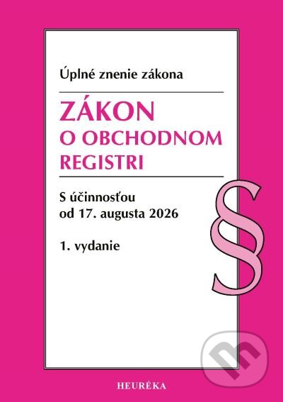 Kniha: Zákon o obchodnom registri (Heuréka). Heuréka, 2026