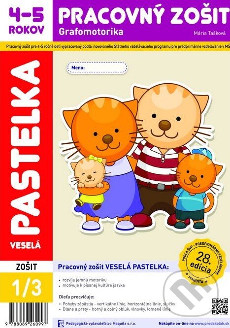 Kniha: Veselá pastelka  - Grafomotorika (Mária Tašková). Maquita, 2026