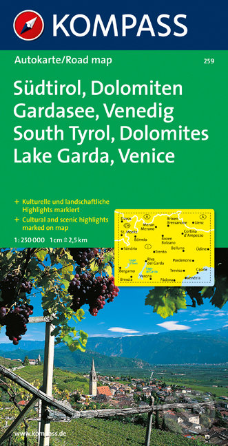 Südtirol, Dolomiten, Gardasee, Venedig / South Tyrol, Dolomites, Lake Garda, Venice, Kompass, 2015