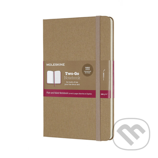Levně Moleskine - zápisník Two-go hnedý (malý, čistý/linajkovaný, plátené dosky)