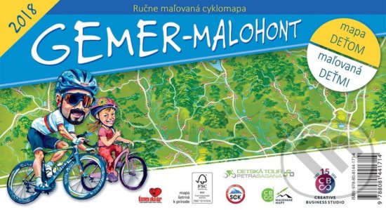 Levně Ručne maľovaná cyklomapa Gemer-Malohont (mapa deťom, maľovaná deťmi)