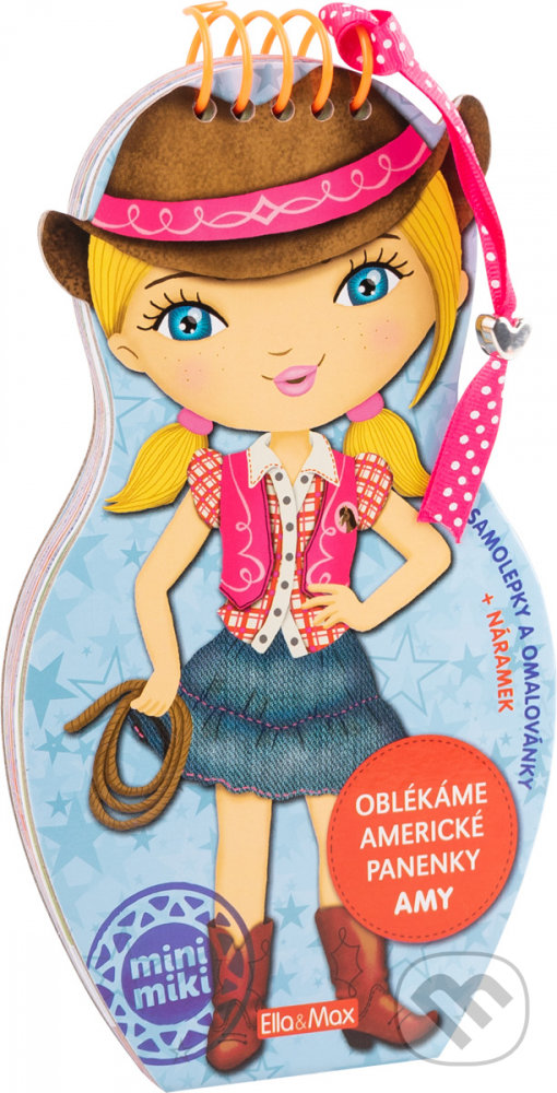 Levně Oblékáme americké panenky - Amy (Samolepky a omalovánky + náramek) - kniha z kategorie Pre deti