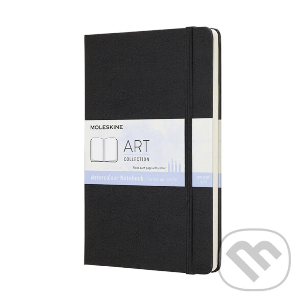 Levně Moleskine - akvarelový skicár (čierny) (stredný)