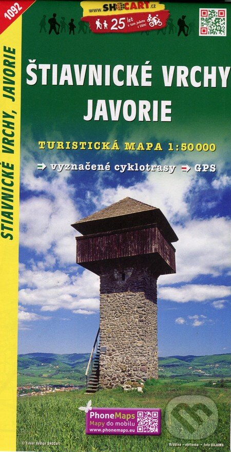 Levně Štiavnické vrchy, Javorie 1:50 000 (Turistická mapa 1092)