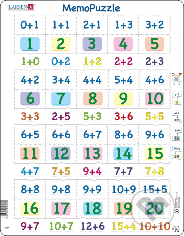 Levně MemoPuzzle: Ščítanie Pexeso puzzle GP3 - puzzle z kategorie Náučné puzzle