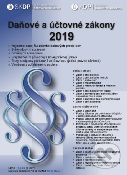 Levně Daňové a účtovné zákony 2019 - kniha z kategorie Dane