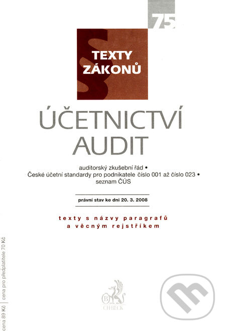 Kniha: Účetnictví, audit (C. H. Beck). C. H. Beck, 2008