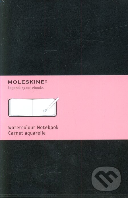 Levně Moleskine - stredný akvarelový skicár (čierny)