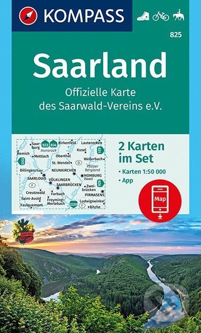 Levně Saarland (2 Karten im Set, WK 825, 1:50 000)