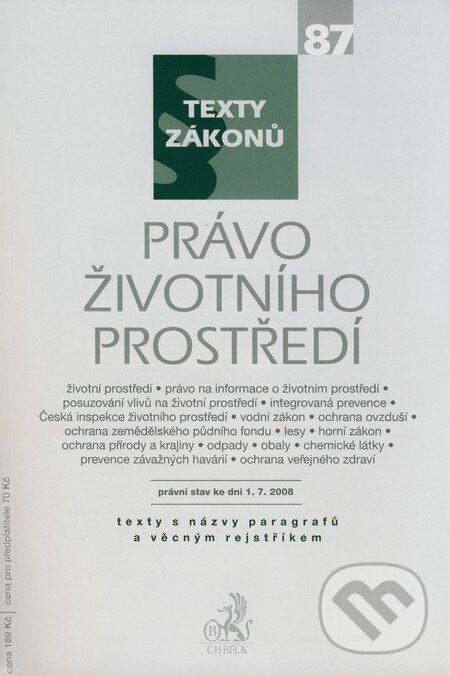 Kniha: Právo životního prostředí (C. H. Beck). C. H. Beck, 2008