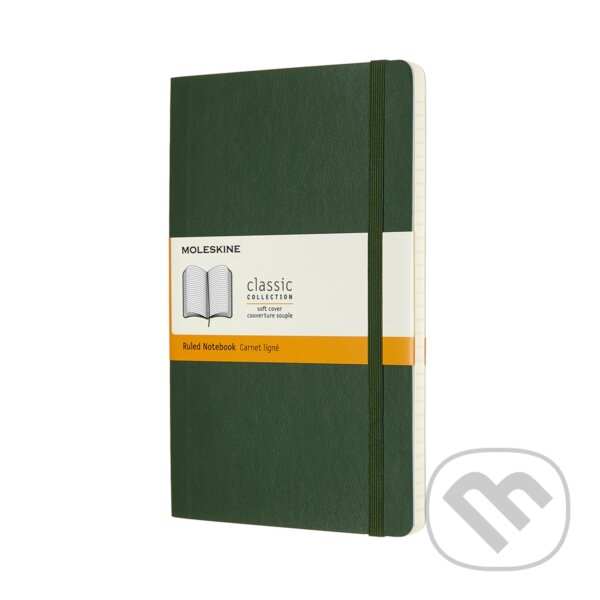 Levně Moleskine - zelený zápisník Soft (stredný, linajkovaný)